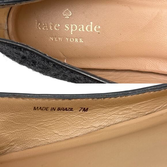 Kate Spade Gray Wool Glitter Bow Hannah Flats 7 - Picture 7 of 10